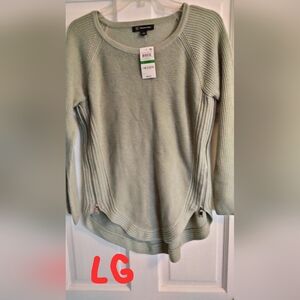 INC International Concepts Light Green Crew Neck Sweater